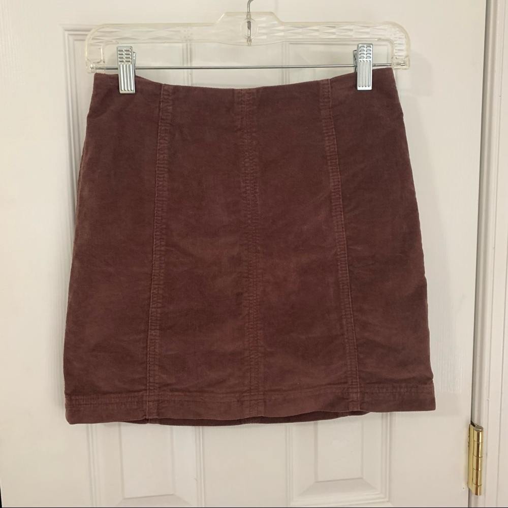 Free People Brown Modern Femme Corduroy Skirt